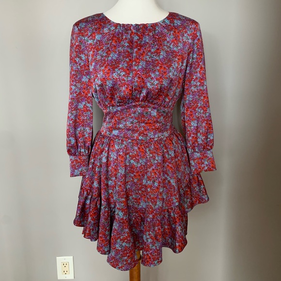 NWOT For Love and Lemons Shiloh Floral Mini Dress - Picture 3 of 3
